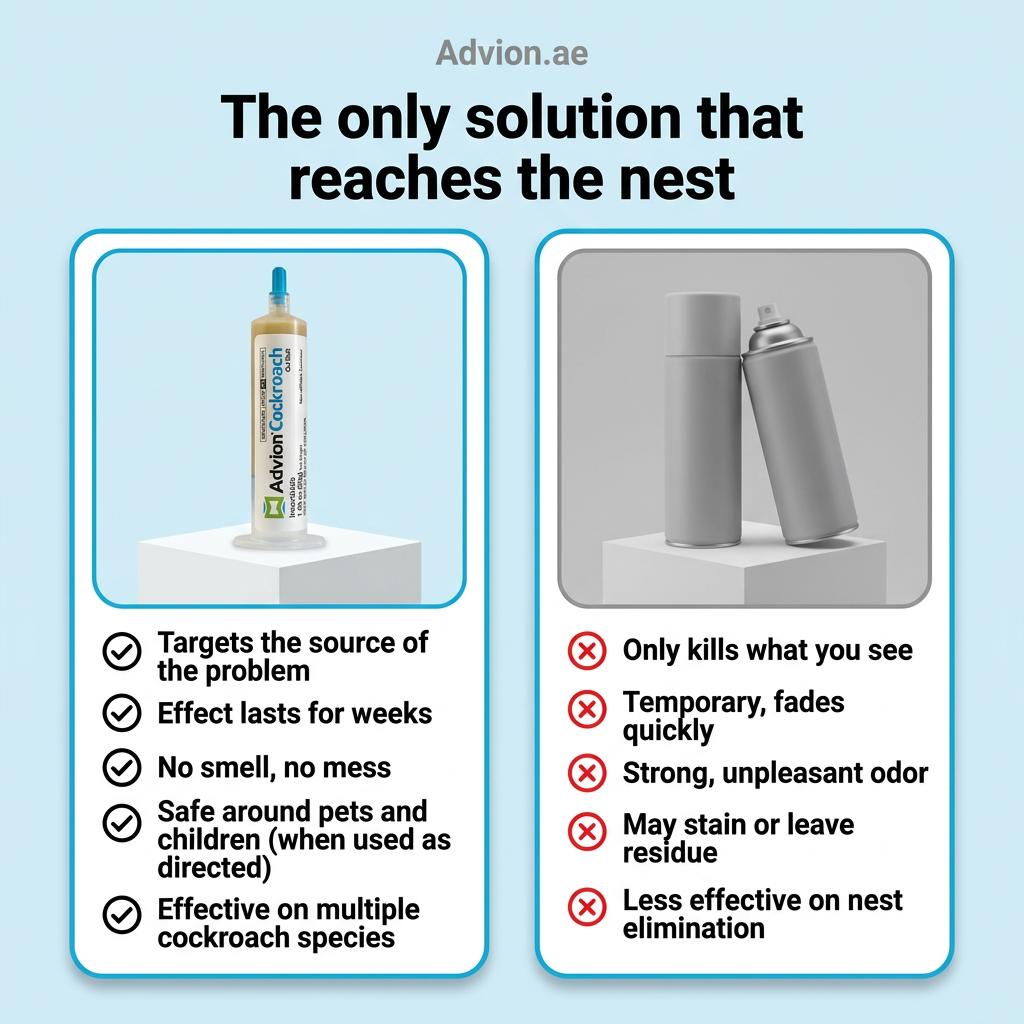 Gel bait versus spray