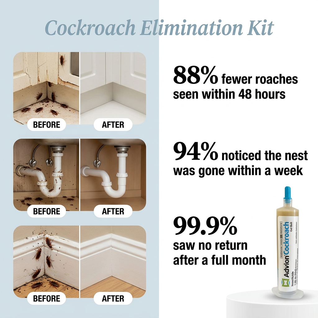 Cockroach elimination kit results